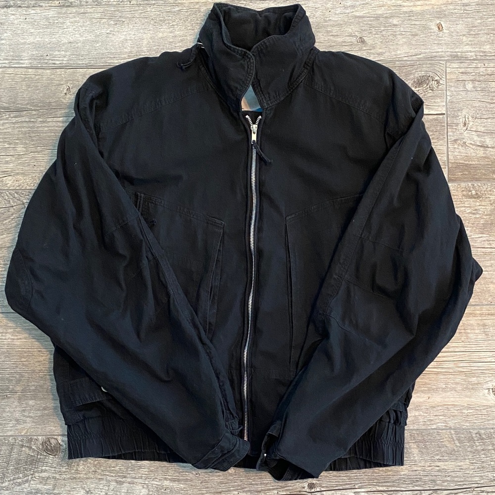 Men's Vintage Weekends Brand Black Cotton Bomber Jacket Size Large